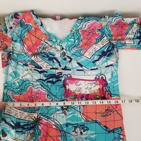 Lilly Pulitzer Silk Connie Dress X Marks the Spot Print Long Sleeve Tie Waist 2 - Picture 3 of 15